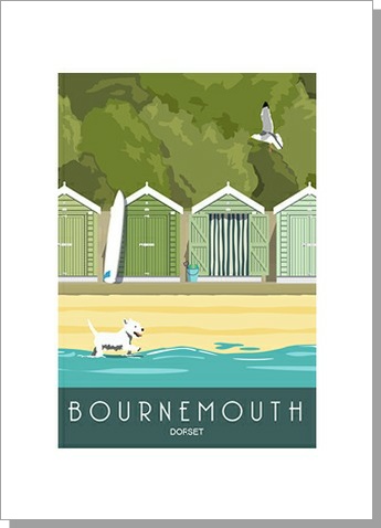 Bournemouth Beach Huts Green Portrait