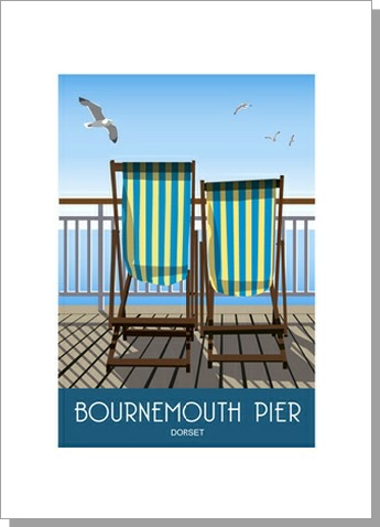Bournemouth Deckchairs on the Piergreetings card