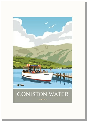 Coniston Launch Cumbria Greetings Card