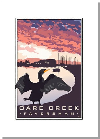 Cormorant at Oare Creek Faversham Card