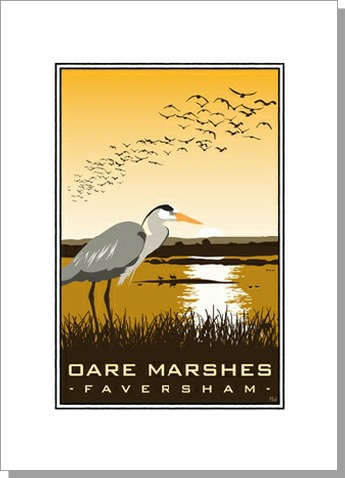 Heron at Oare Marshes Faversham Card