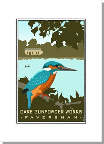 Kingfisher at Oare Gunpowder Works Faversham Card