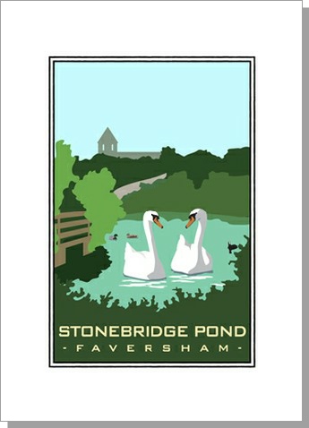 Swans at Stonebridge Pond Faversham Card