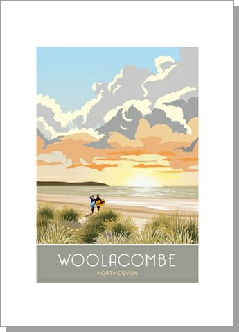 Woolacombe Sunset Greetings Card Devon