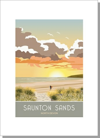 Saunton Sands Sunrise Greetings Card
