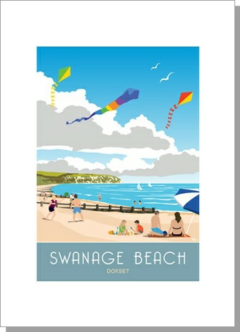 Swanage Beach Kites Dorset