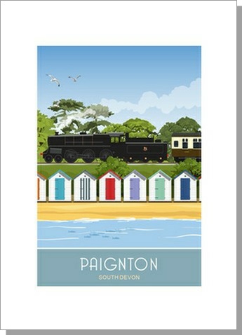 Paignton Beach Huts Greetings Card