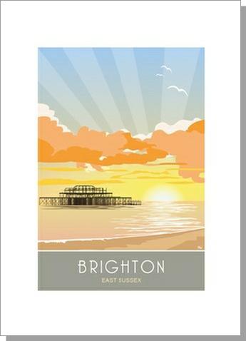 Brighton West Pier Sunset Card
