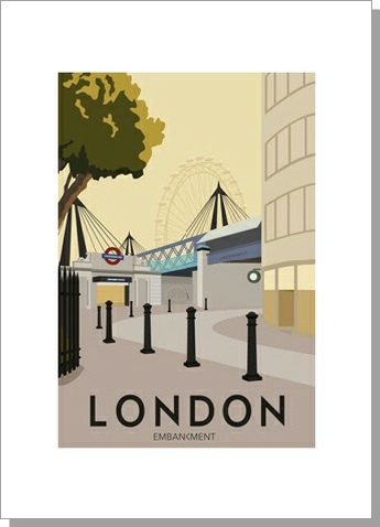 London Embankment Greetings Card