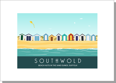 Southwold Beach Huts Greetings Card